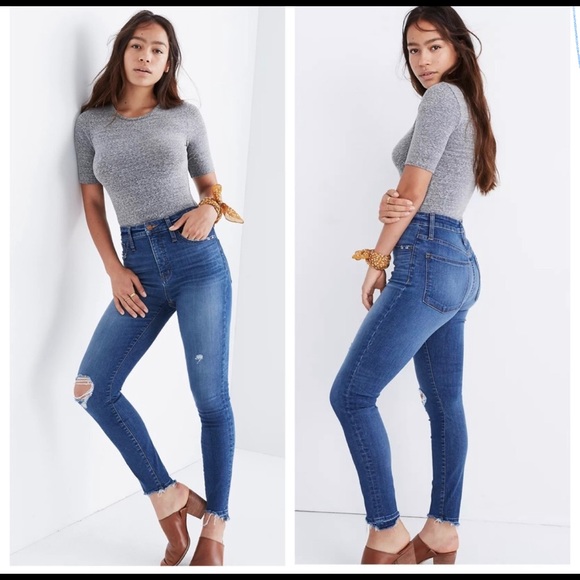 Madewell Curvy High-Rise Skinny Jeans Drop Step-Hem Edition Size 26 - Picture 1 of 6